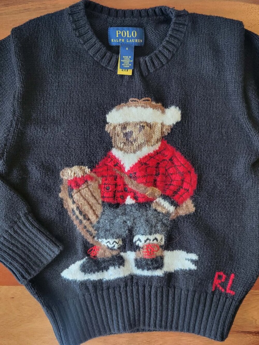 Polo Ralph Lauren Polo Bear Crewneck Wool Cotton Sweater Kids 4Y